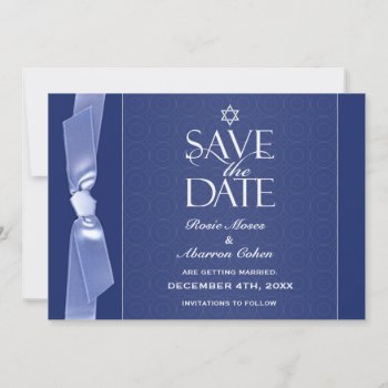 Jewish Save The Date Ribbon Flat Card by all_items at Zazzle