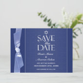 Jewish Save The Date Ribbon Flat Card (Standing Front)