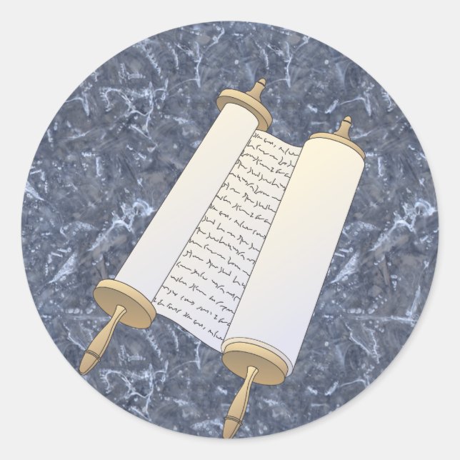 Jewish Scroll Classic Round Sticker (Front)
