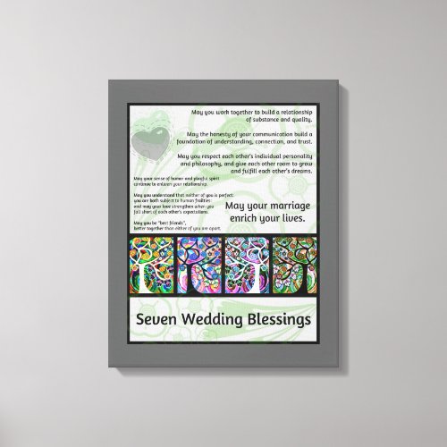 Jewish Seven Wedding Blessings Tree Of Life Hamsa Canvas Print