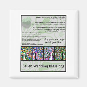Jewish Seven Wedding Blessings Tree Of Life Hamsa Magnet