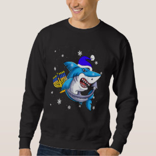 Jewish Shark Menorah Hanukkah Chanukah Animal Sweatshirt