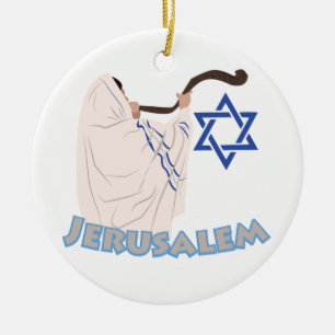Jewish Shofar Ceramic Ornament