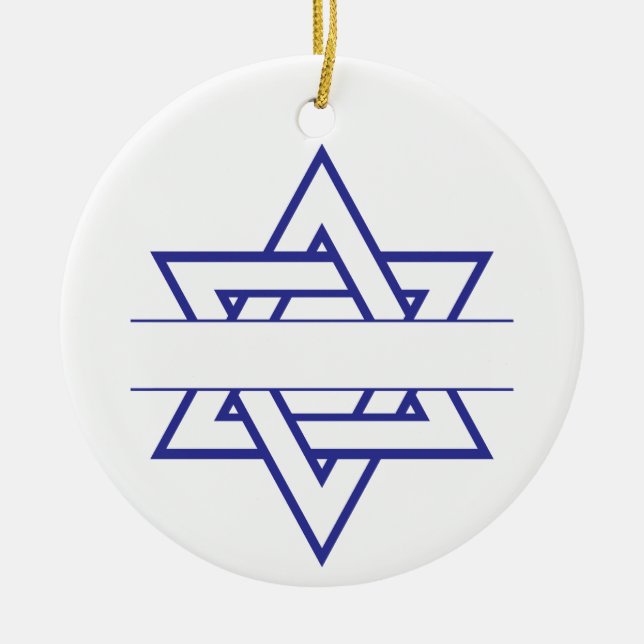 Jewish Star Ceramic Ornament (Front)