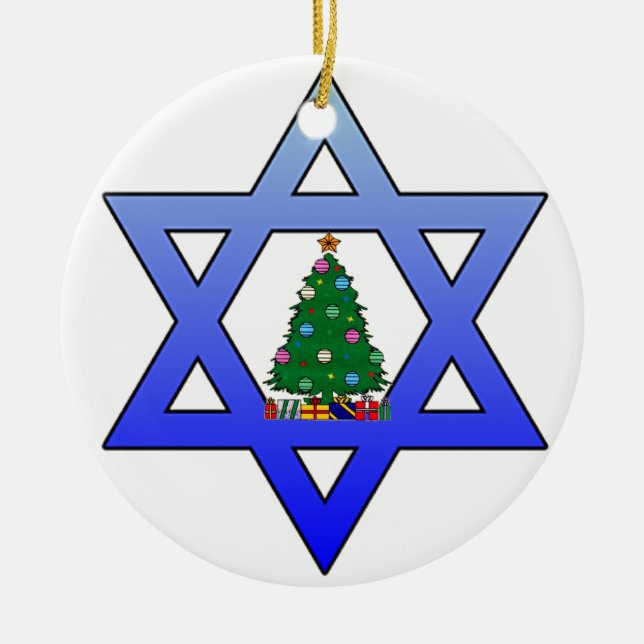 Jewish Star Christmas Tree Ornament (Front)