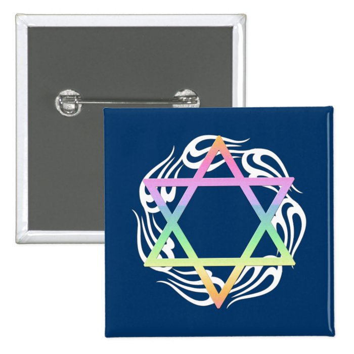 Jewish Star Colors Pin