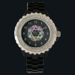 Jewish Star Colors Watch<br><div class="desc">Jewish Star in pastel colors on flame tattoo perfect for hebrew holidays,  passover,  hanukkah or rosh hoshanah.</div>
