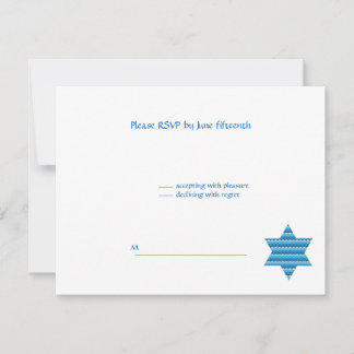 Jewish Star David Twins B'Nai Bnai Mitzvah RSVP Card