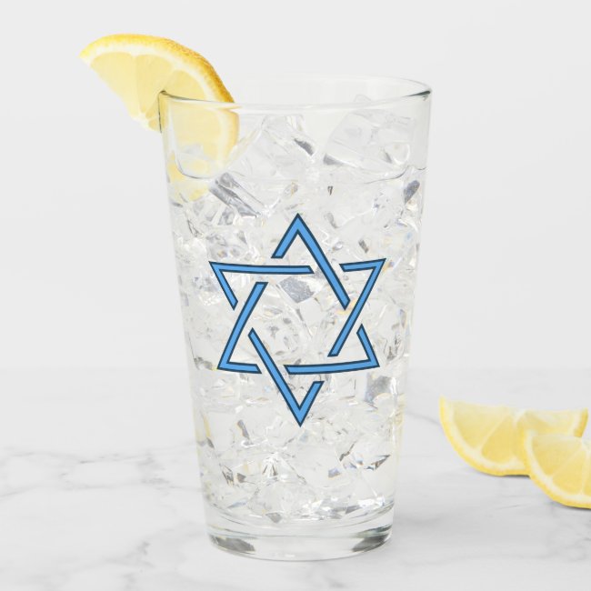Jewish Star Design Drinking Glass