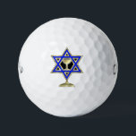 Jewish Star   Golf Balls<br><div class="desc">Jewish gifts and gift ideas featuring beautiful Jewish Star of David with a wine glass in the center.</div>