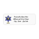 Jewish Star  Label<br><div class="desc">Jewish gifts and gift ideas featuring beautiful Jewish Star of David with a wine glass in the center.</div>