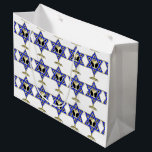 Jewish Star     Large Gift Bag<br><div class="desc">Jewish gifts and gift ideas featuring beautiful Jewish Star of David with a wine glass in the center.</div>