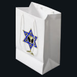 Jewish Star    Medium Gift Bag<br><div class="desc">Jewish gifts and gift ideas featuring beautiful Jewish Star of David with a wine glass in the center.</div>