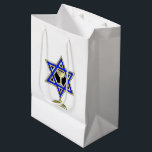 Jewish Star    Medium Gift Bag<br><div class="desc">Jewish gifts and gift ideas featuring beautiful Jewish Star of David with a wine glass in the center.</div>