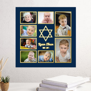 Jewish Star of David Add Your Own Photos 7 Photo Foil Prints