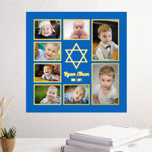 Jewish Star of David Add Your Own Photos 7 Photo Foil Prints