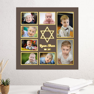 Jewish Star of David Add Your Own Photos 7 Photo Foil Prints