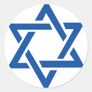 Jewish Star of David Blue Classic Round Sticker
