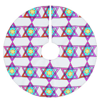 Jewish Star Of David Brushed Polyester Tree Skirt