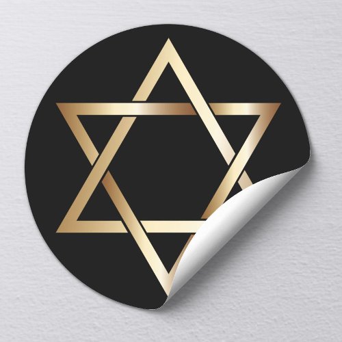 Jewish Star of David Gold Religious Symbol Classic Round Sticker