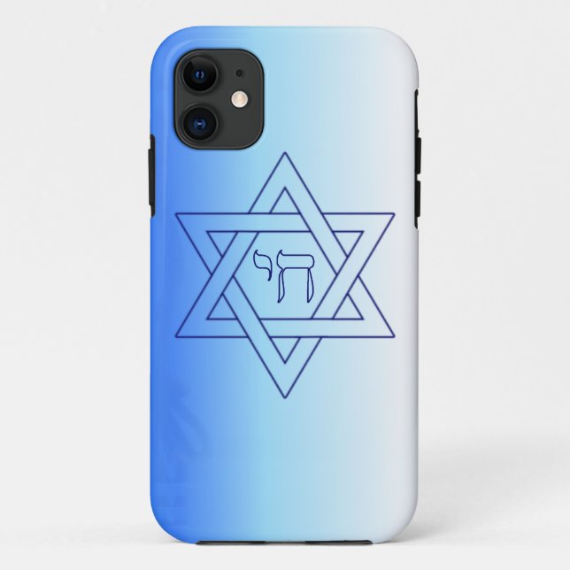 Jewish Star Of David Hebrew Chai Case-Mate iPhone Case (Back)