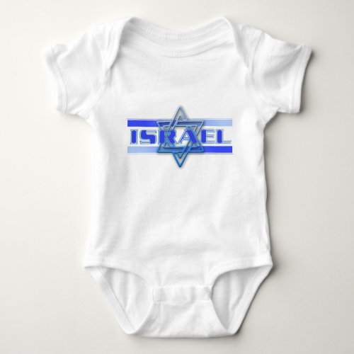 Jewish Star Of David Israel Blue and White Baby Bodysuit