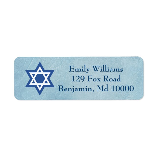 Jewish Star of David Label (Front)