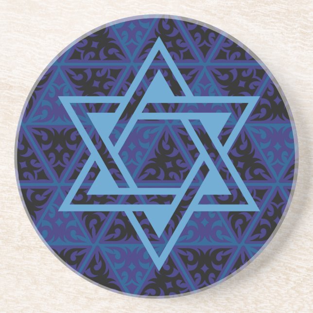Jewish Star of David Round Coaster (Front)