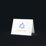 Jewish Star of David Thank You Card Modern Design<br><div class="desc">Giving thanks is important. Sending your gratitude on a specialty card makes it all the more thoughtful.</div>