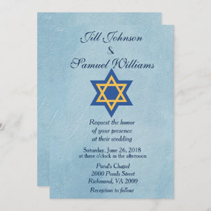 Jewish Star of David Wedding Invitation