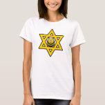 Jewish Star of David with a Honey Bee T-Shirt<br><div class="desc">Bright yellow Star of David with a honeybee. Great for Rosh Hashanah or Chanukah.</div>