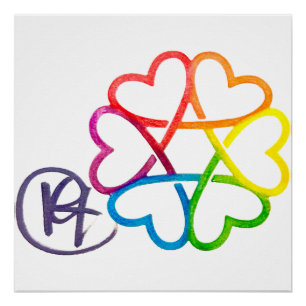 Jewish Star of Hearts Art Poster