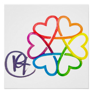 Jewish Star of Hearts Art Poster