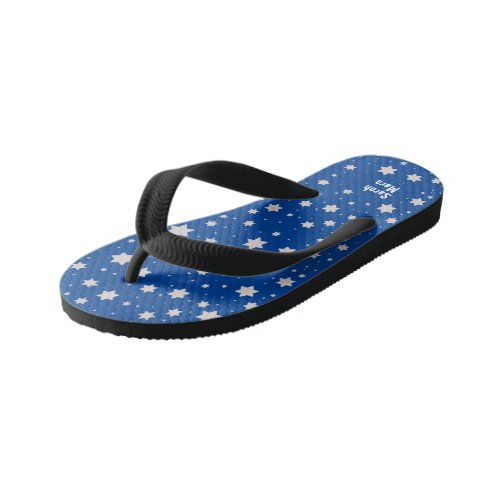 Jewish Star Personalized Kids Flip Flops