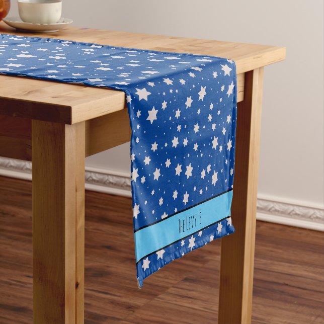 Jewish Star Personalized Table Runners (In Situ)