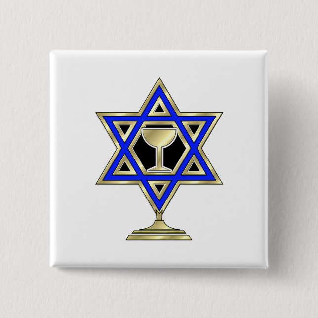 Jewish Star Pinback Button (Front)