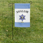 Jewish Star Shalom   Garden Flag<br><div class="desc">Jewish gifts and gift ideas featuring beautiful Jewish Star of David with a wine glass in the center.</div>