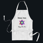 Jewish Star Shana Tova Adult Apron<br><div class="desc">Shana Tova Jewish Star features Hebrew style stained glass Star of David and sunny greeting for a Happy New Year.</div>