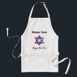 Jewish Star Shana Tova Adult Apron<br><div class="desc">Shana Tova Jewish Star features Hebrew style stained glass Star of David and sunny greeting for a Happy New Year.</div>