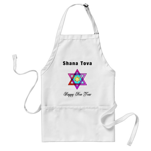 Jewish Star Shana Tova Adult Apron (Front)