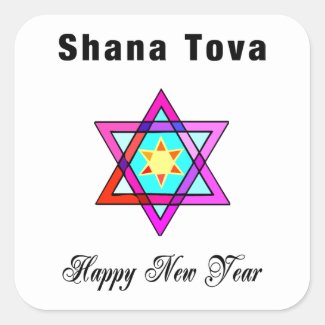 Jewish New Year Card Seals and Stickers