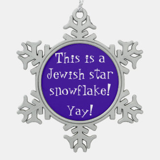 Jewish Star Snowflake Pewter Christmas Ornament