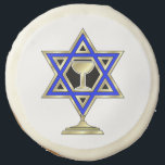 Jewish Star Sugar Cookie<br><div class="desc">Jewish gifts and gift ideas featuring beautiful Jewish Star of David with a wine glass in the center.</div>