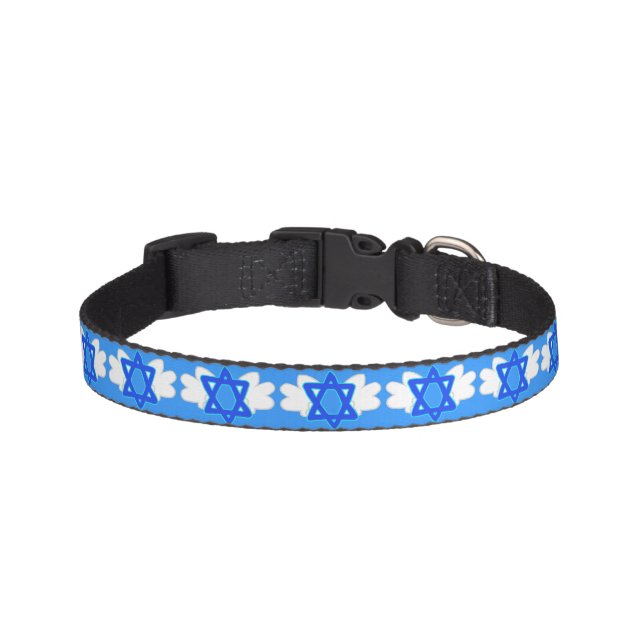 Jewish Star w/ Mitzvah wings, dog collar (Front)