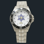 Jewish Star Watch<br><div class="desc">Jewish gifts and gift ideas featuring beautiful Jewish Star of David with a wine glass in the center.</div>