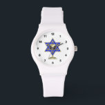Jewish Star Watch<br><div class="desc">Jewish gifts and gift ideas featuring beautiful Jewish Star of David with a wine glass in the center.</div>