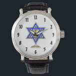 Jewish Star Watch<br><div class="desc">Jewish gifts and gift ideas featuring beautiful Jewish Star of David with a wine glass in the center.</div>