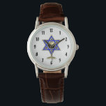 Jewish Star Watch<br><div class="desc">Jewish gifts and gift ideas featuring beautiful Jewish Star of David with a wine glass in the center.</div>
