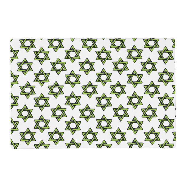 Jewish Stars Designer 2 Sided Laminated Placemats  (Front)