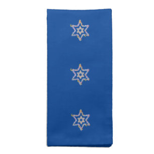 Jewish Stars on Blue Background Cloth Napkins